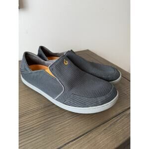 Olukai Men's Nohea Mesh Slip On Sneakers Dark Shadow Dark Gray Men’s Sz 44 11